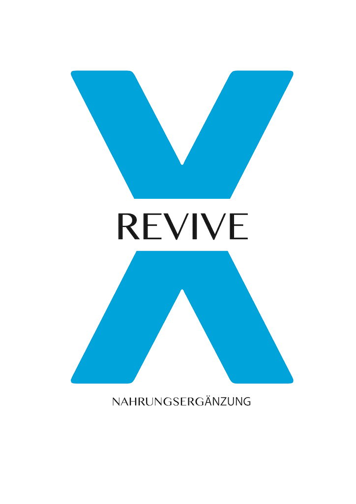 ReviveX Nahrungsergänzung Logo mit großem blauen X, ideal für natürliche Katerhilfe und schnelle Erholung nach dem Feiern.