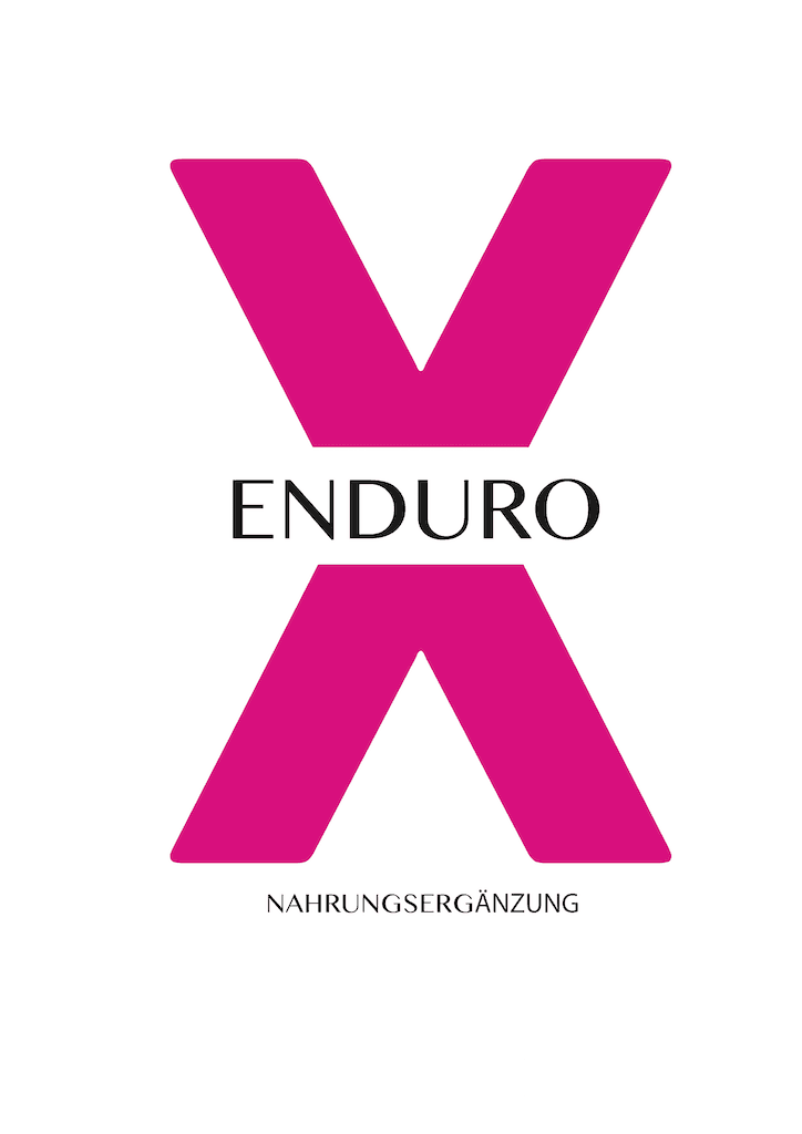 EnduroX Nahrungsergänzung Logo in Pink mit großem X-Design, steht für natürliche Energie und Vitalitätssteigerung für Männer & Frauen.